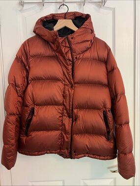 lululemon athletica Rust-Orange Quilted Hooded Puffer Jacket